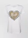 Liu •jo Liu Jo Heart Embellished Crewneck T-shirt In White