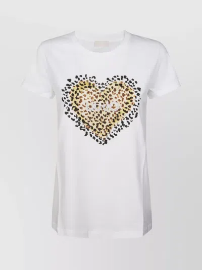 LIU •JO ANIMAL GRAPHIC LOGO ROUND NECK T-SHIRT