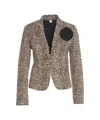 Liu •jo Animal Print Blazer In Brown
