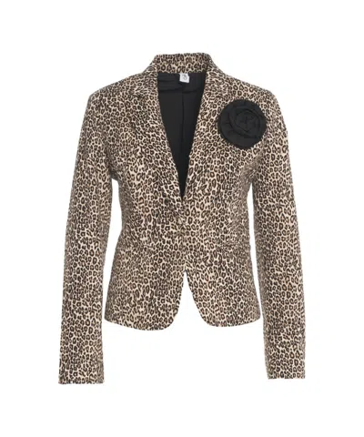 Liu •jo Animal Print Blazer In Brown