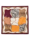 Liu •jo Animal-print Chain-link Scarf In Multi