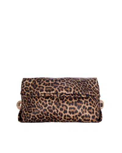 Liu •jo Animal-print Clutch With Strap In Brown