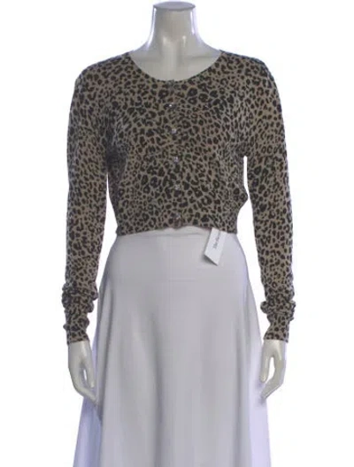 Pre-owned Liu •jo Animal Print Crew Neck Sweater In Multi