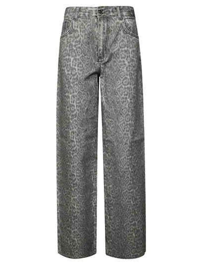 Liu •jo Animal Print Denim Jeans With Classic Fit