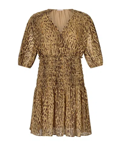 Liu •jo Animal Print Dress In Beige