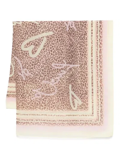 Liu •jo Animal-print Foulard In Beige