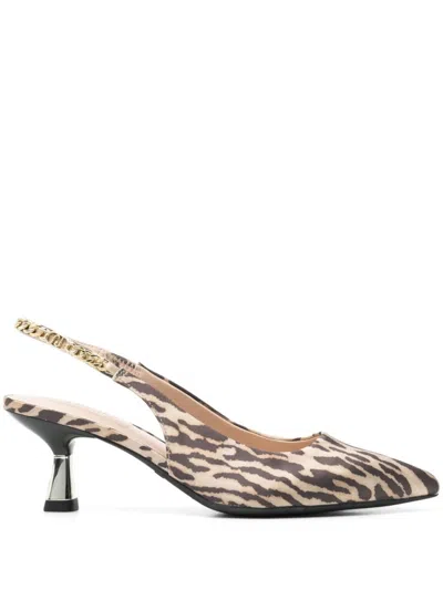 Liu •jo Liu Jo Animal Print Pointed Toe Slingback Shoes In Multicolour