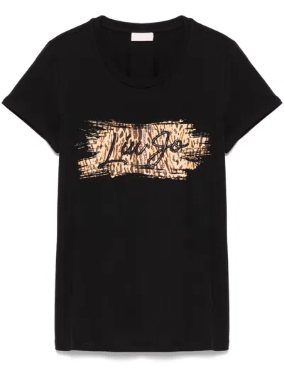 Liu •jo Animal-print T-shirt In Black