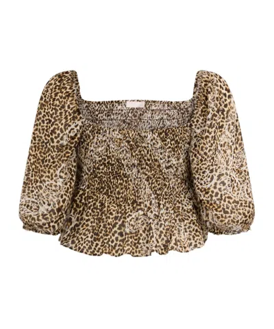 Liu •jo Animal-print Top In Nude
