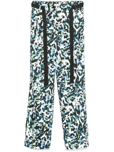 Liu •jo Animal-print Trousers In Blue