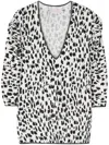 Liu •jo Animal-print V-neck Knit Top In Black