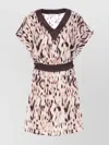 Liu •jo Animal Print V-neck Mini Dress