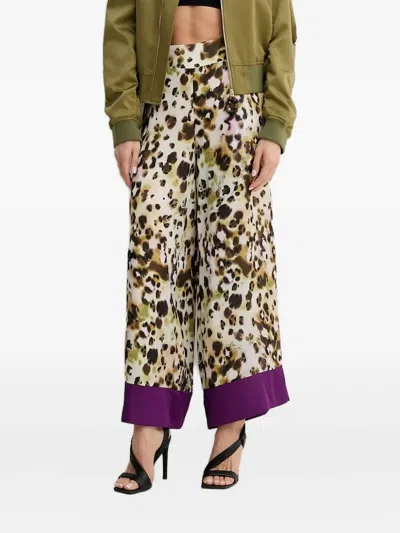 Liu •jo Animal-print Wide-leg Trousers In Animal Print