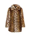 Liu •jo Animalier Faux Fur Coat In Brown