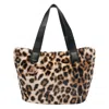 Liu •jo Leopard Print Faux Fur Shoulder Bag In Brown