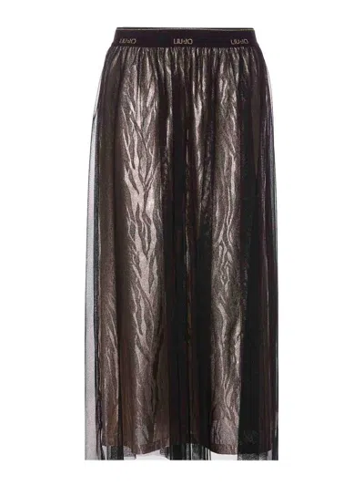 Liu •jo Animalier Skirt In Brown