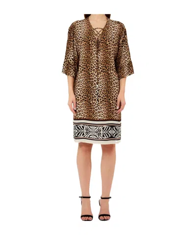 Liu •jo Animal-print Lace-up Mini Dress In Animal Print
