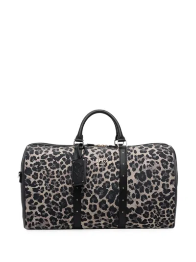 Liu •jo Animal-print Travel Duffel In Gray