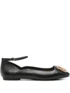 Liu •jo Ankle-strap Ballet Flats In Black