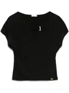Liu •jo Short-sleeved T-shirt In Black