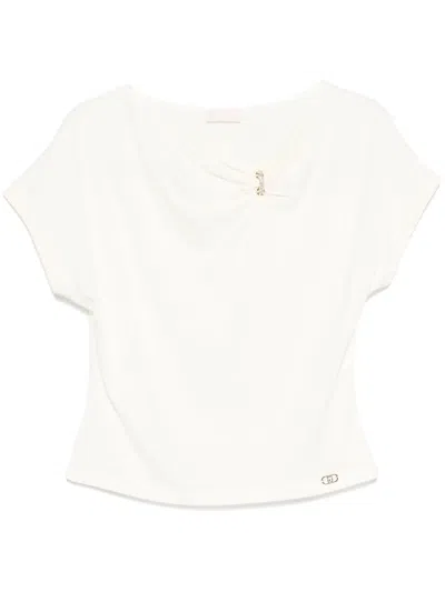Liu •jo Appliqué Detailed T-shirt In White