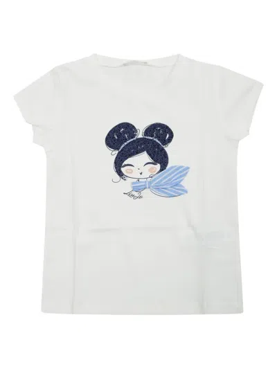Liu •jo Kids' Appliqué T-shirt In White