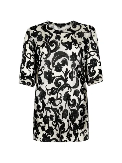 Liu •jo Liu Jo Arabesque Viscose Blend Sweater In Black