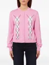Liu •jo Argyle-pattern Cardigan In Pink
