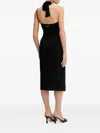 Liu •jo Asymmetric-neck Midi Dress In Black
