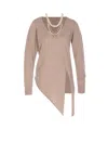 Liu •jo Asymmetric Sweater In Brown