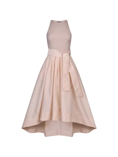 Liu •jo Asymmetrical Belted Dress In Neutral