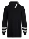 Liu •jo Asymmetrical Collar Knit Sweater In Black