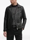 Liu •jo Asymmetrical Zip Leather Jacket In Black