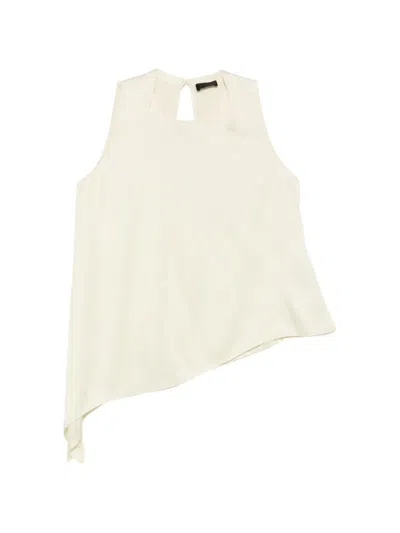 Liu •jo Asymmetric-hem Sleeveless Top In Neutral