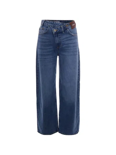 Liu •jo Asymmetric-waist Jeans In Blue