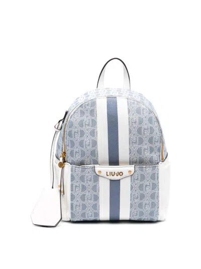 Liu •jo Backpack With Striped Details In Blue