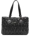 Liu •jo Quilted Texture Tote Bag With Shoulder Strap In Black