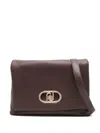 Liu •jo Liu Jo Textured Brown Shoulder Bag With Logo Plaque