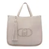 Liu •jo Double Handle Shoulder Bag With Tassel Detail In Beige
