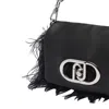 Liu •jo Liu Jo Black Mini Puff Bag With Feathers In Black