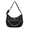 Liu •jo Chain Detail Shoulder Bag With Zip Pocket In Black