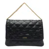 Liu •jo Liu Jo Black Quilted Messenger Bag With Logo In Black