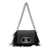 Liu •jo Liu Jo Black Mini Puff Bag With Feathers In Black