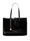 Liu •jo Large Glossy Tote Bag In Black