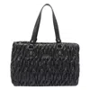 Liu •jo Quilted Texture Tote Bag With Shoulder Strap In Black