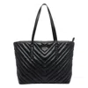 Liu •jo Chevron Pattern Quilted Tote Bag With Straps In Black