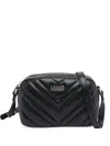 Liu •jo Quilted Logo-plaque Shoulder Bag In Black