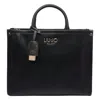 Liu •jo Structured Black Handbag With Metallic Logo In Black