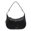 Liu •jo Logo Zip Shoulder Bag In Black