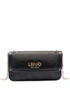 Liu •jo Small Lizard Effect Chain Satchel In Black